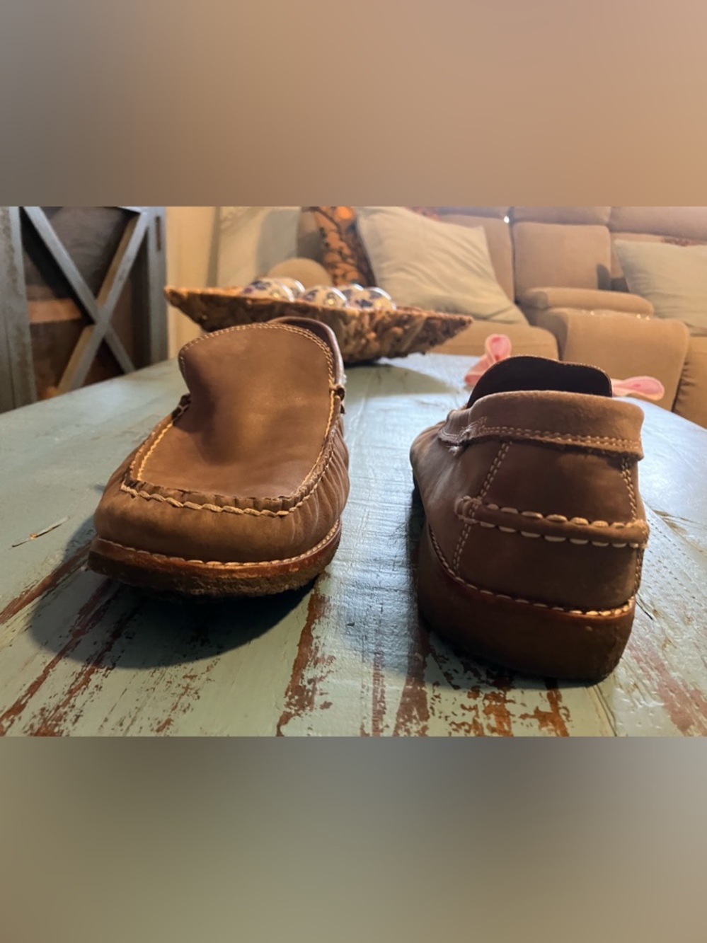 J.D. FISK Men's Soft Brown Leather Slip-On Loafers - Picture 4 of 16